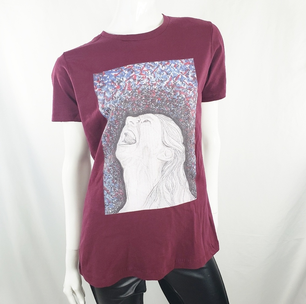 Woman birds graphic Tee T Shirt XL